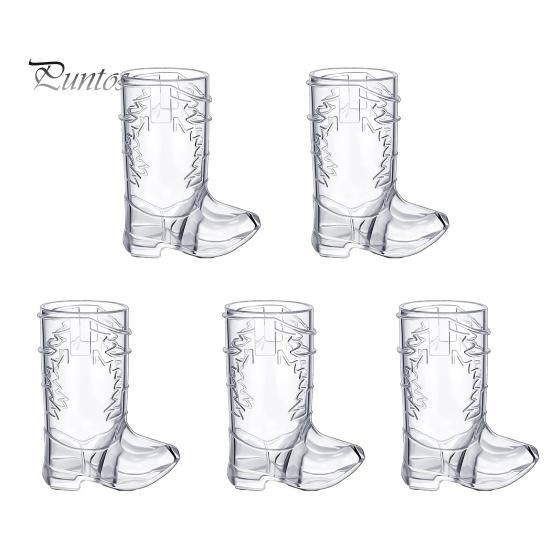 

5 шт. Ковбойські чоботи Келихи для вечірок Вестерн Тематичні стакани для вечірок Тверді пластикові міні-компактні веселі чашки для святкування дня народження білий