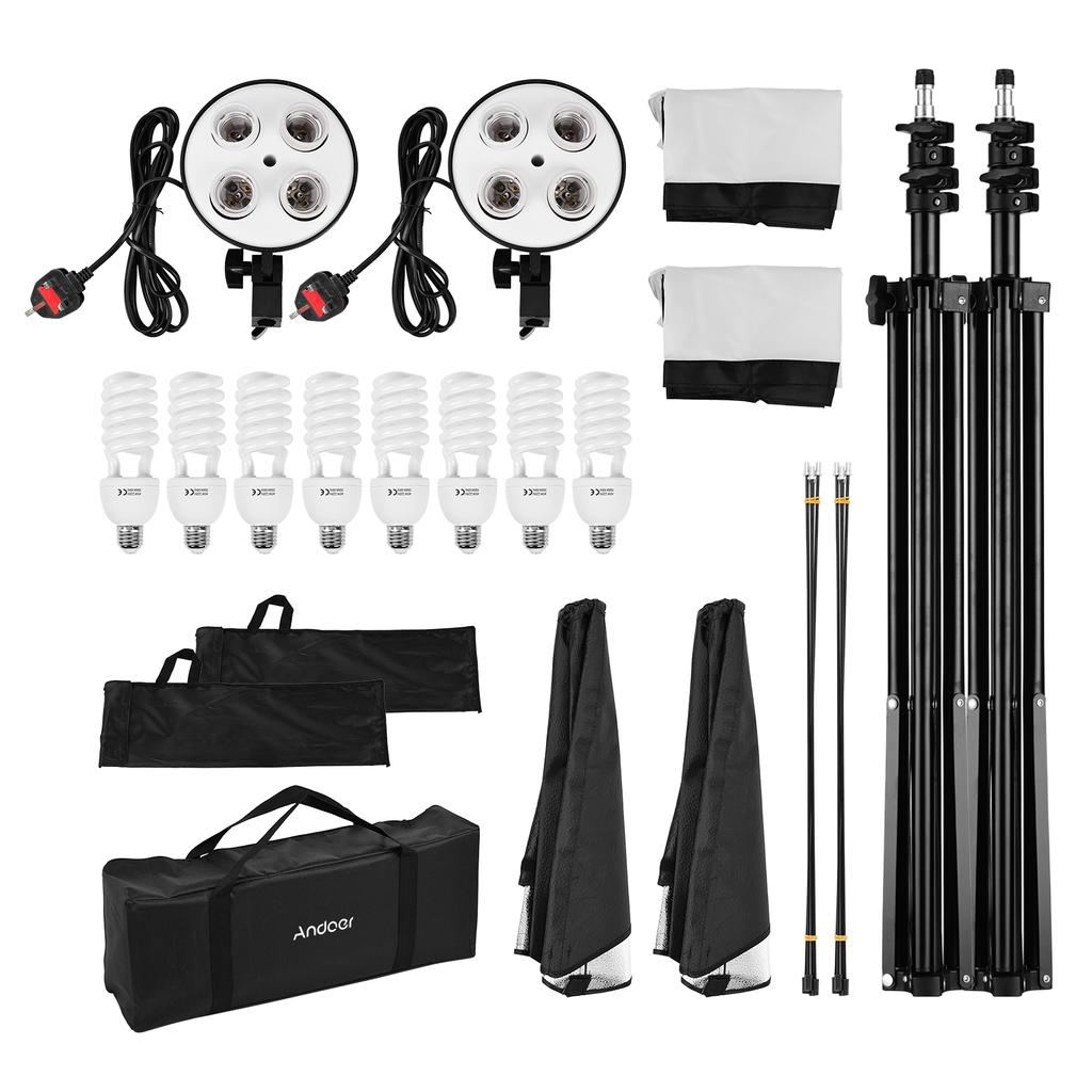 Andoer Professional Studio Photography Light Kit Including 50 * 70cm Softboxes * 2/ 4-in-1 Light