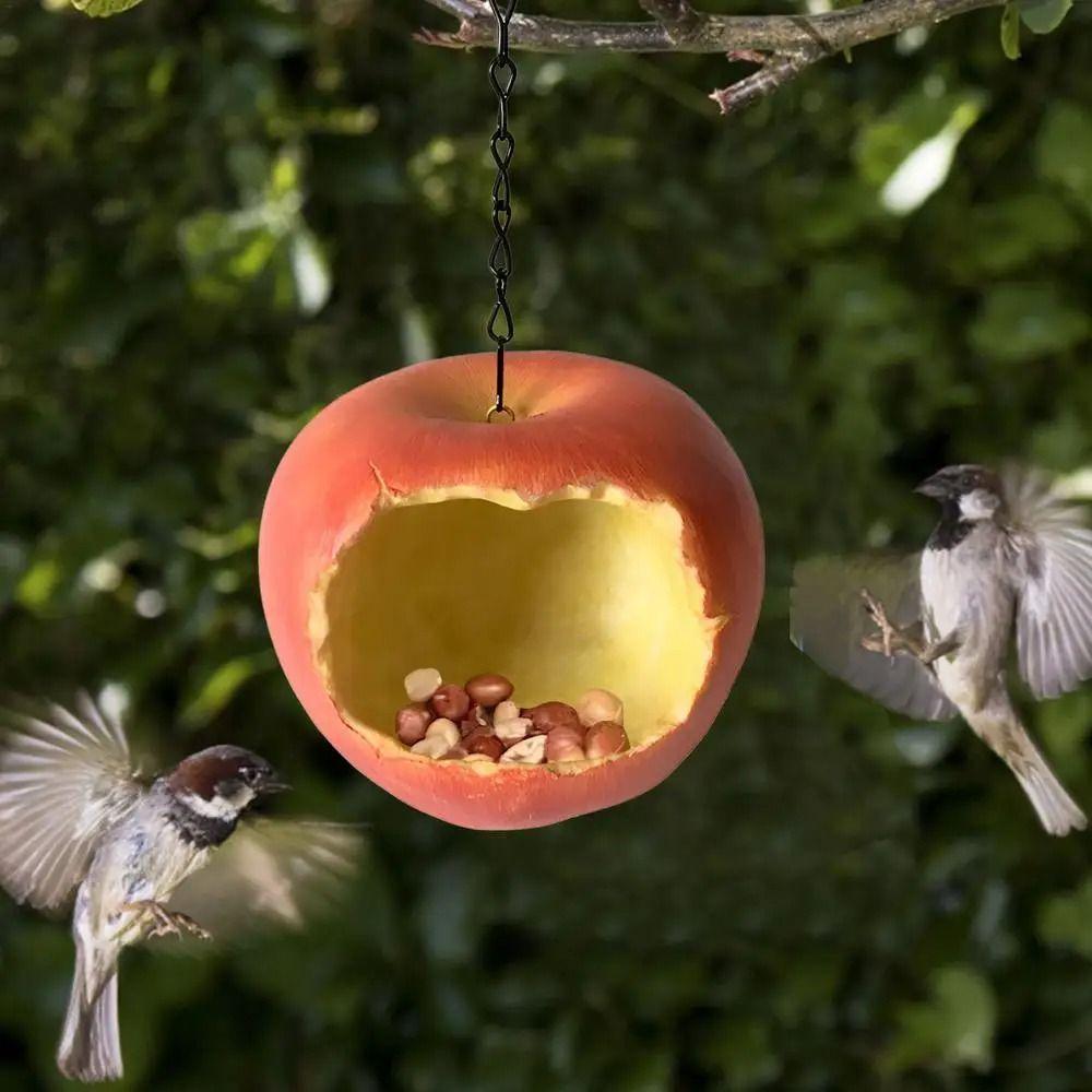

Convenient Bird Hanging Food Dispenser Resin Bird Feeding Dish Feeding Container Bird Feeder Tree червоний