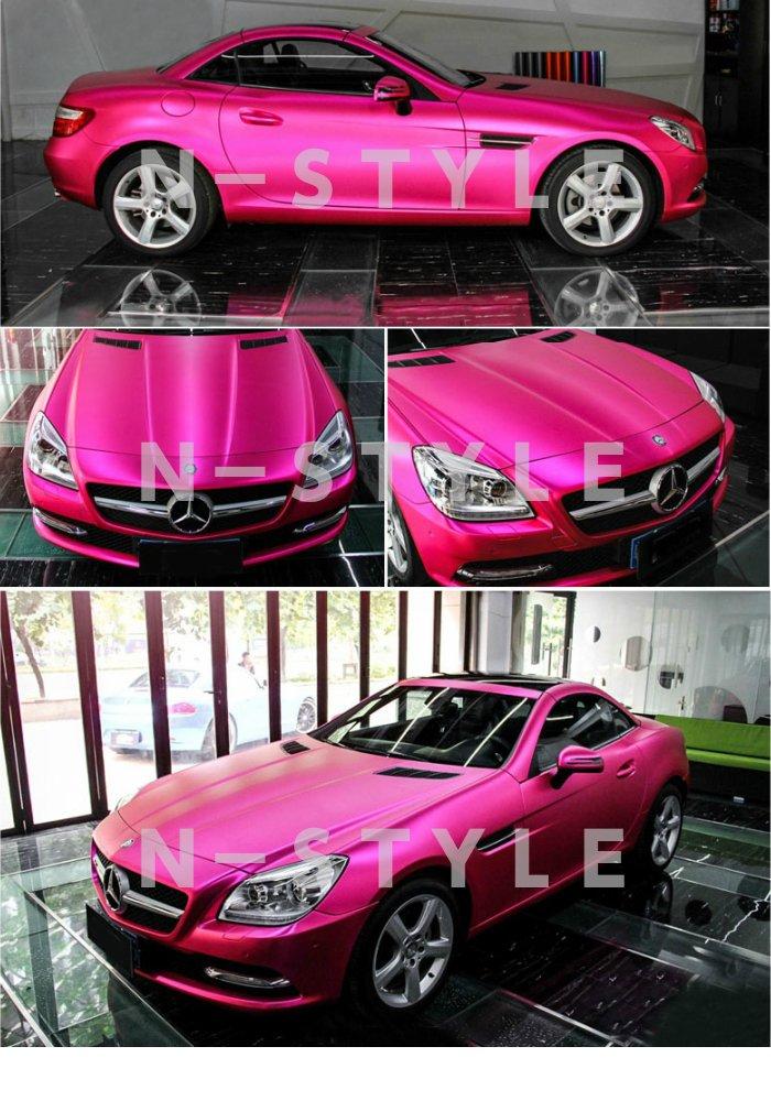 Ice cream car wrapping 152cm x matte pink with matte chrome plating sheet, 30cm,