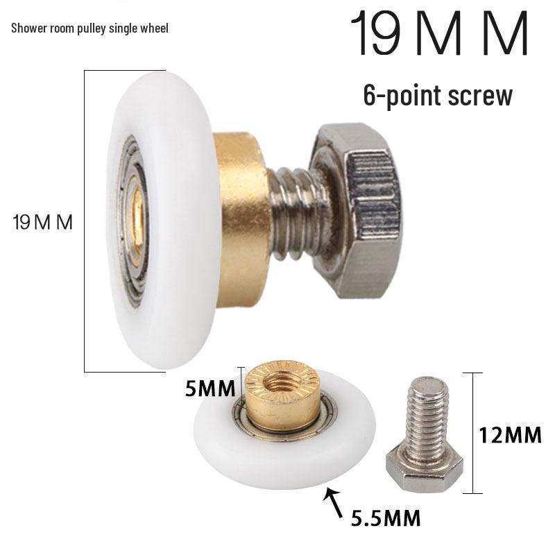 Shower Room Roller with Copper Ball Bearing & Stainless Steel Thread
