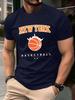 New York Basketmatch Tryck Herr T-shirts Hip Hop O-hals T-shirt Mjuk Bomull Manlig Sportkläder Vardagliga Bekväma Kläder