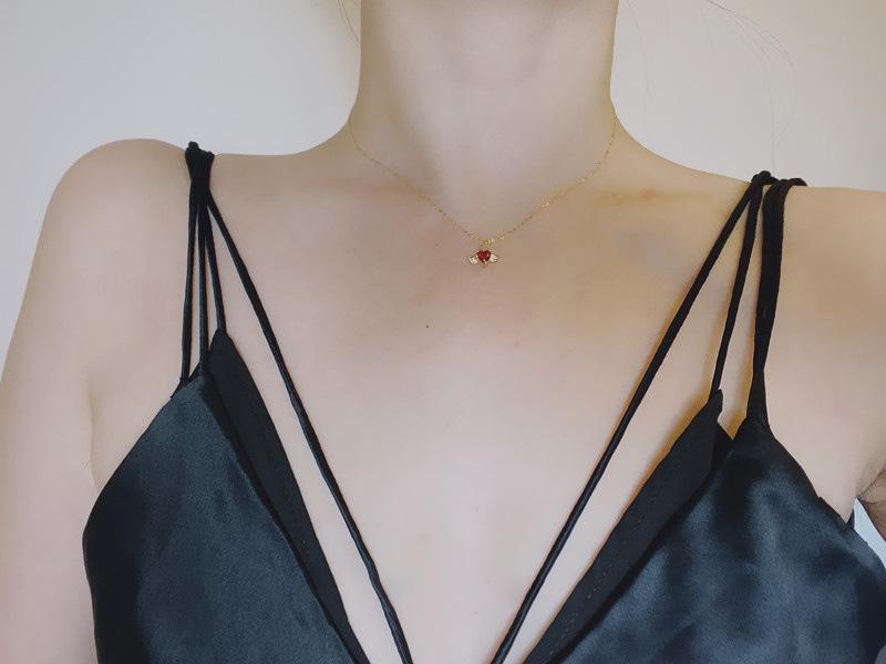 S925 Sterling Silver Heart-Shaped Necklace for Women - Clavicle Chain with Japanese Light Luxury Little Angel Pendant.