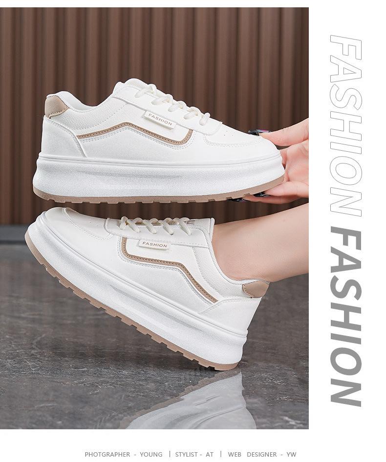 Women White Thick Sole Casual Sport Versatile Platform Sneakers