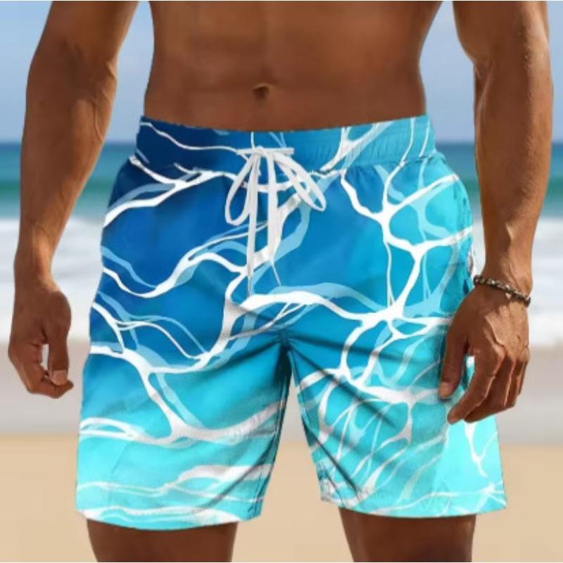 Summer Men's 3D Printed Beach Shorts Fashion Versatile Trend Breathable Casual Vacation Style
