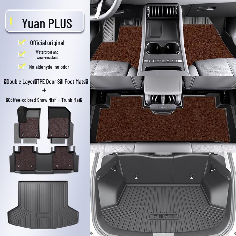 2025 BYD Yuan PLUS TPE Floor Mats - Full Coverage Auto Interior Accessories
