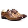 Fashion Classic Men's Genuine Cow Leather Derby Wedding Dress Shoes EU Size 38-47 Lace-Up Pointed Toe Handmade Business Formal Footwear