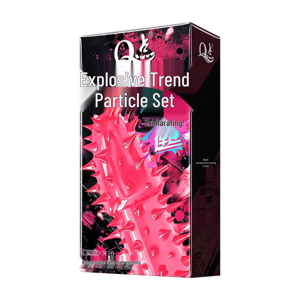 Ultra-Thin Large Particle Clitoral Stimulation Condoms - Long-Lasting Wolf Teeth Design