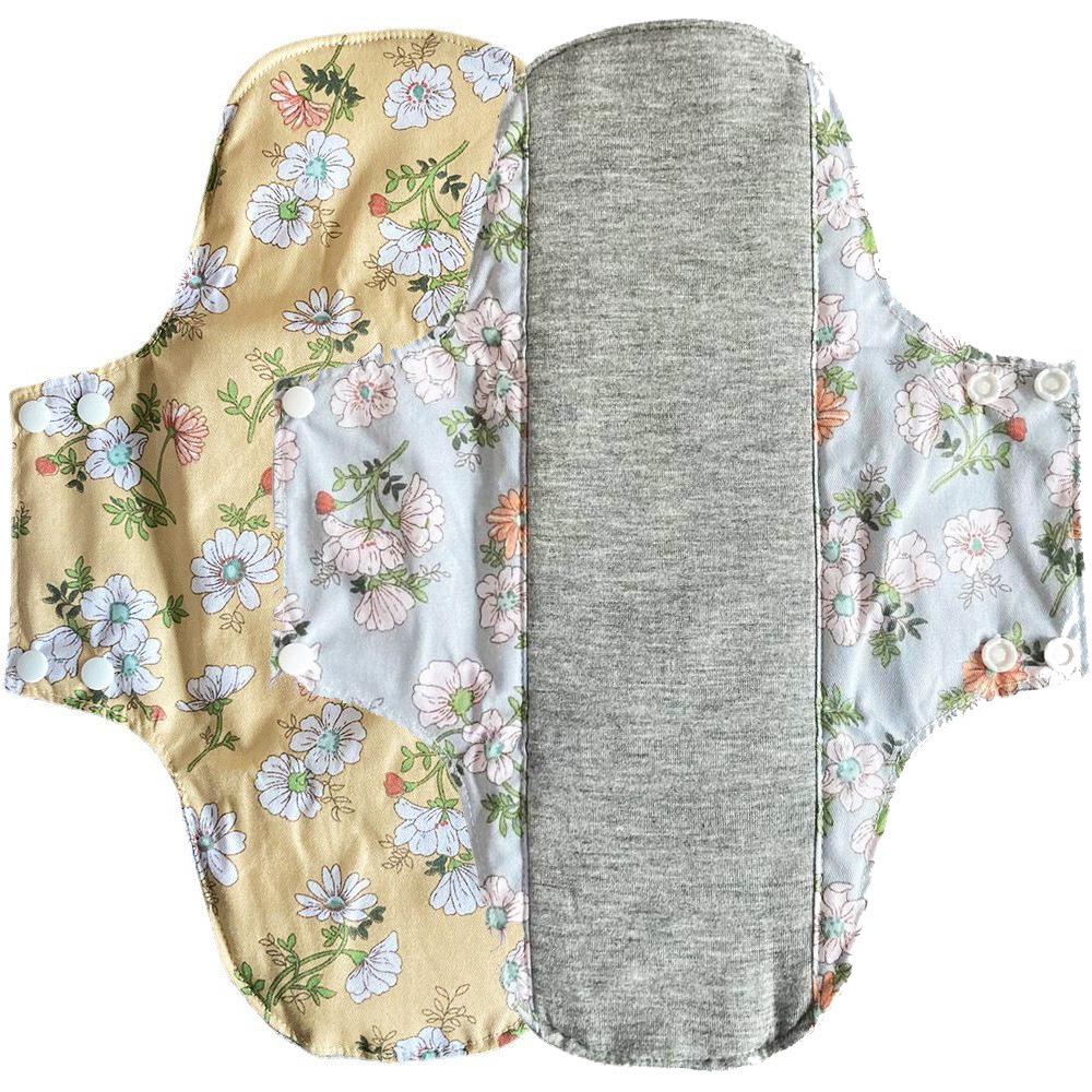 28cm Graphene Cotton Washable Menstrual Pad with One-Way Moisture Wicking and Leak-Proof Technology.
