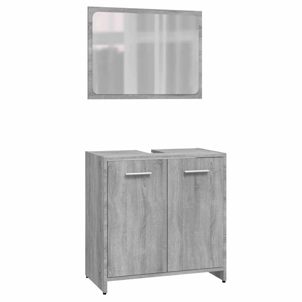 Vidaxl Set di Mobili da Bagno, Rovere Sonoma Grigio