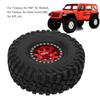 4 Pcs 1.9 Inch RC Rubber Tire with Red Aluminum Alloy Wheel Hub for RC Car Spare Part Repair Accessories