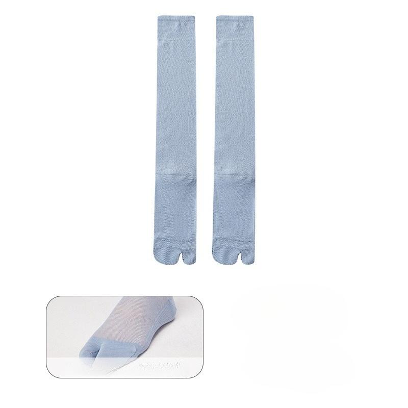 

Женские однотонные носки до колена Ультратонкие прозрачные с двумя кончиками Сетчатые кружевные носки Узкие длинные носки для лета