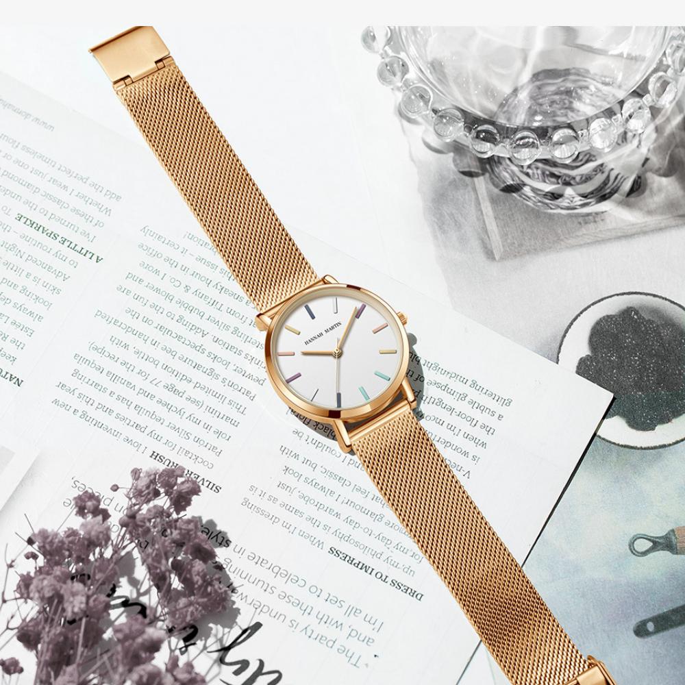 New Rainbow Nail Three-hand Watch for Women Waterproof Business Casual Quartz Watch Japanese Movement Temperament Women's Watch