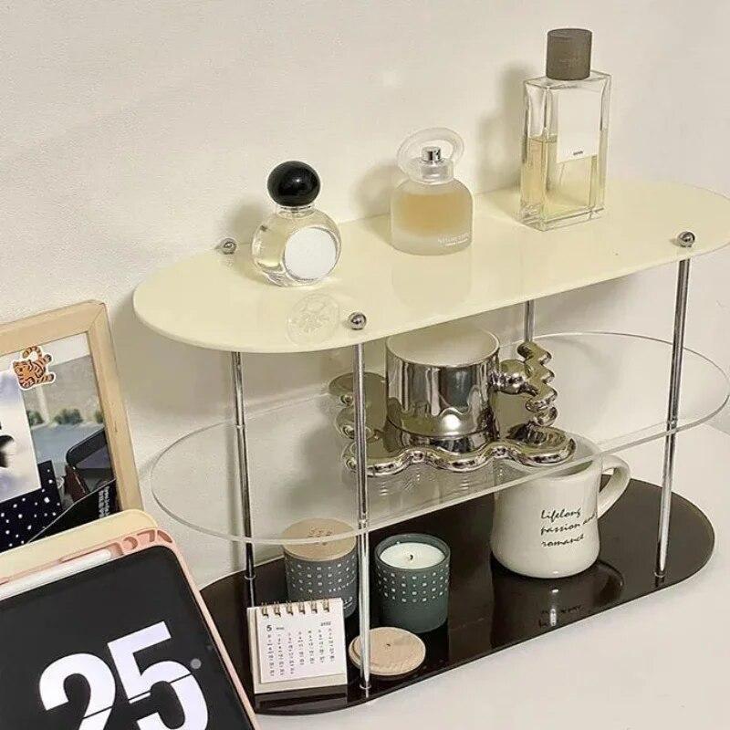 Acrylic Cup Rack Shelf Countertop Cosmetics Storage Rack Desktop Cup Display  Multi-Layer Coffee Cup Holder Decor