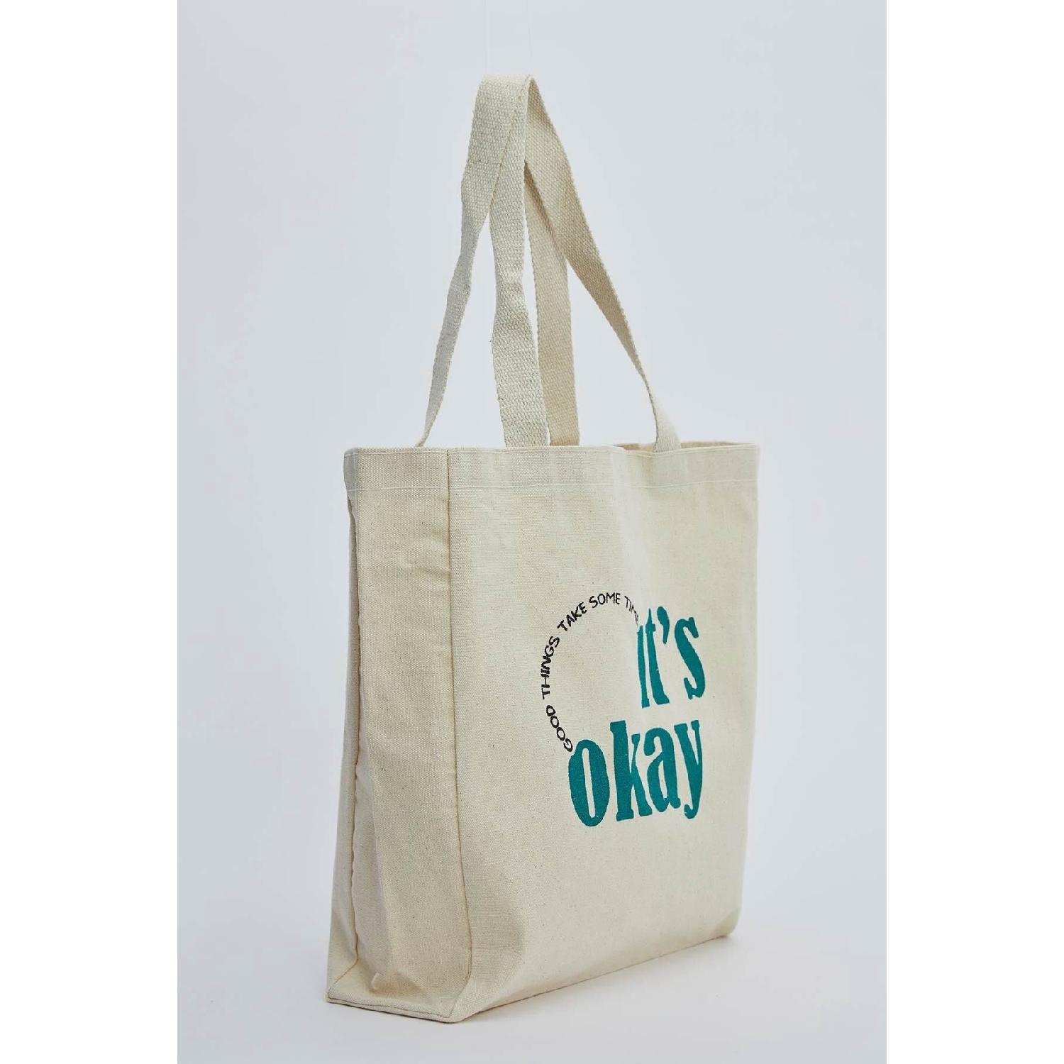 

Printed Gusseted Canvas Tote Bag It Is Ok