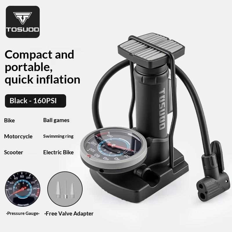 TOSUOD Plastic Foot Pedal Portable Mini Bicycle Pump for Mountain Bike and Road Bike Floor pump