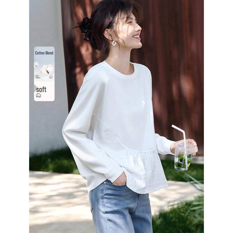 XWI Women s Casual Spliced Long Sleeve T-Shirt L