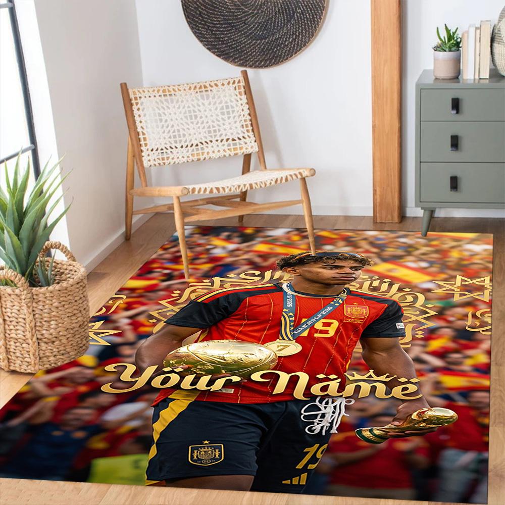 Lamin Yamal Customizable Name Area Rug Perfect For Entryway Balcony Hallway Outdoor Antislip Carpet Anime Office Decor Spiritual Gift
