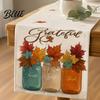 Rustic Farmhouse Table Leaf Pattern Fall Pumpkin Harvest Runner Runner Thanksgiving And Maple Linen Decor