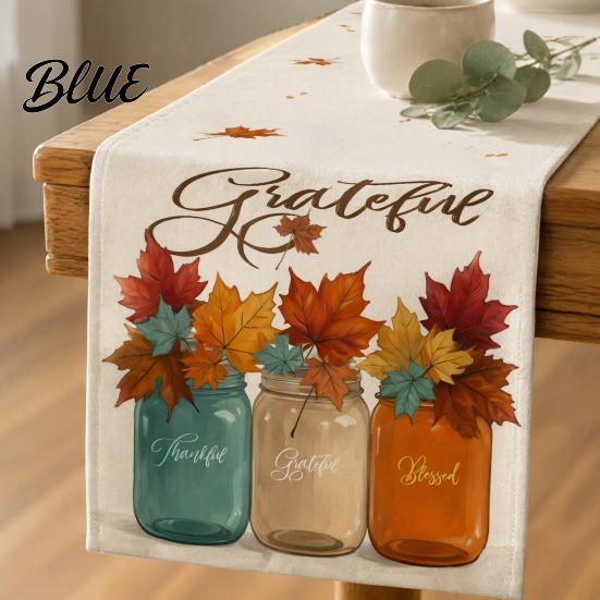 Rustic Farmhouse Table Leaf Pattern Fall Pumpkin Harvest Runner Runner Thanksgiving And Maple Linen Decor