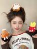 Cute Cartoon Plush Hair Loops Hamburger Hair Headwear, Children's Korean Version Hair Rope Ball Head Rubber Band