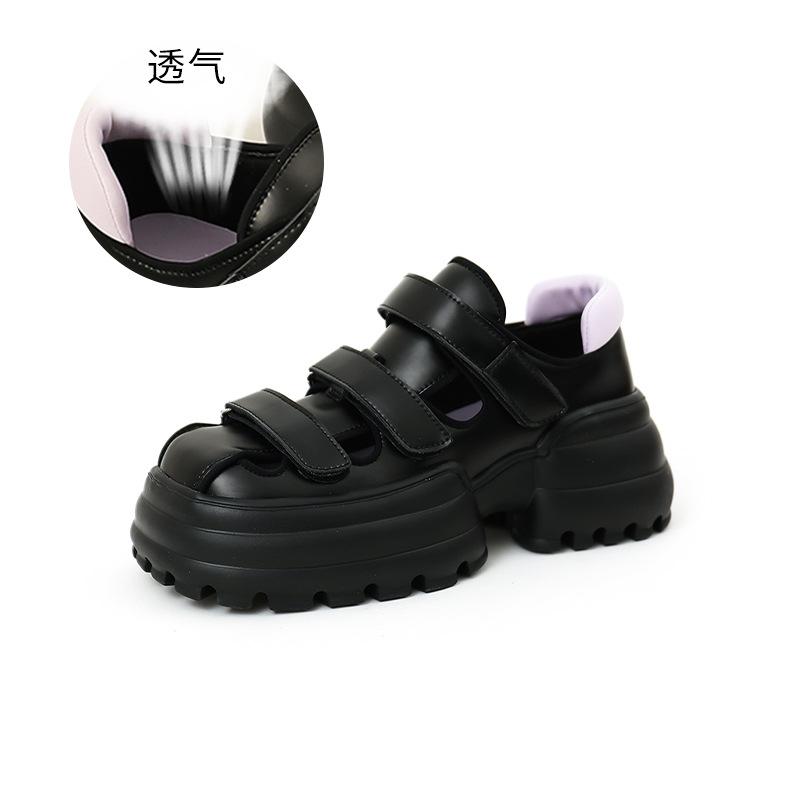 

Leather sandals women s 2025 summer new outer wear bag head sheepskin sandals girls casual platform Roman sandals women 40