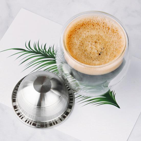 Stainless Steel Reusable Coffee Pods for Nespresso VertuoPlus Refillable Capsules for VertuoLine Machines Money-Saving Coffee Capsules Pods