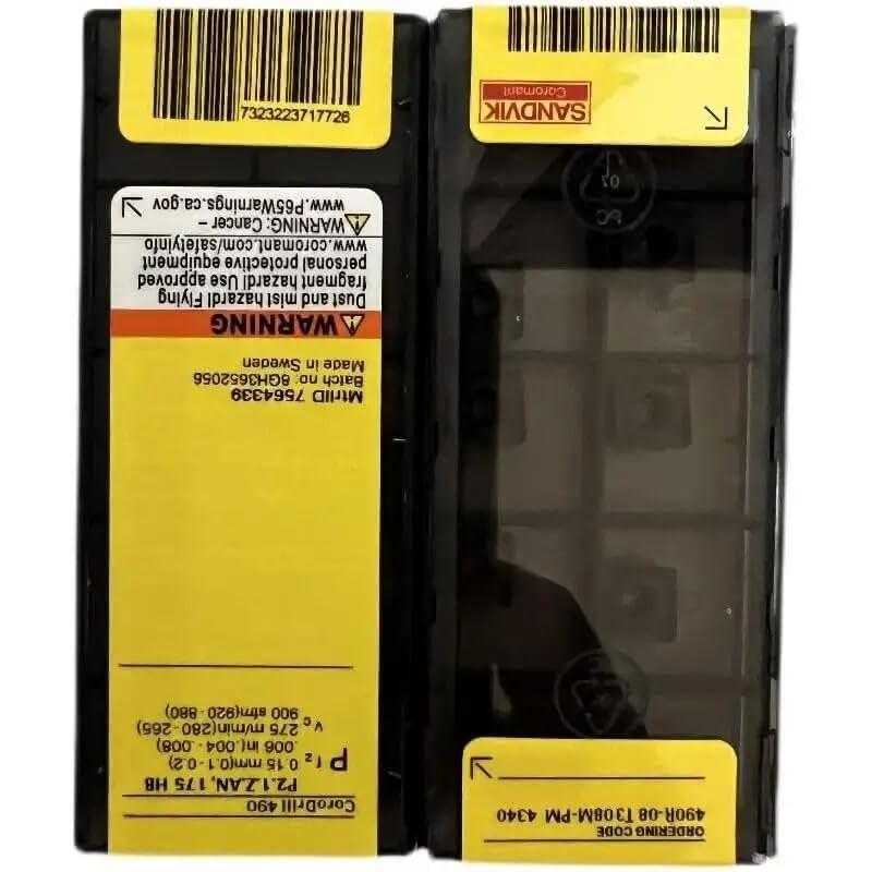 

Original Sandvik / 490R-08T308M-PM 4340 / CNC lathe carbide blade 10 PCS