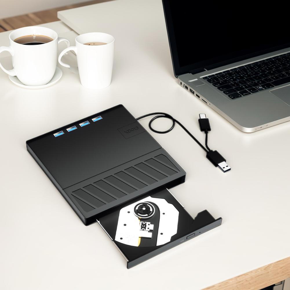 7 in 1 USB 3.0 Type C Portable CD DVD Player with SD/TF Port Optical Disc Drive Slim for Windows XP/7/8/10/11  Laptop Desktop