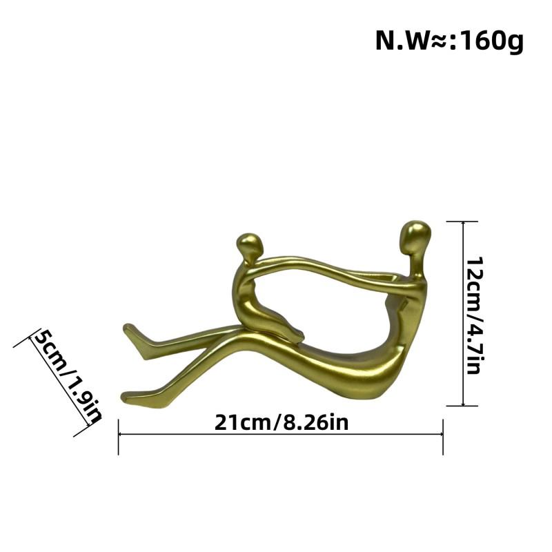 Modern Minimalist Abstract Resin Figurine Decor Home Office Desk Decoration Copper Finish