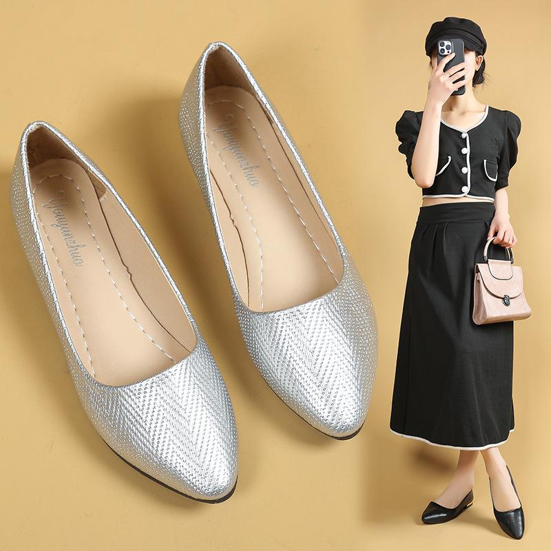 Fashion 2025 Women's Slip -on Boat Shoes Ladies Elegant Sexy Casual Loafers Woman Basic Pointed Toe Microfiber Ballet Flats Womens Shoes