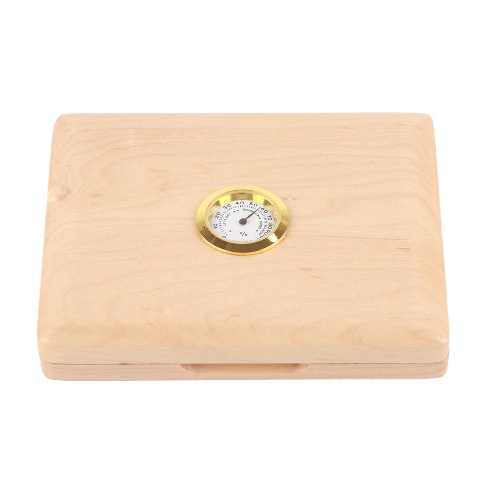 Saxophone Clarinet Reed Case Solid Wood 5 Reeds Holding Storing Box with HygrometerLog Color