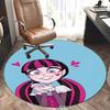Monster High School Thema Charmante Gothic Mädchen Stuhlmatte - Runder Teppich für Heimdekoration, Bürogebrauch, Geschenkidee 0467b