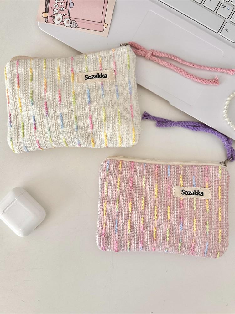 Cute Small Cosmetic Bag for Student - Portable Makeup, Lipstick, and Earphone Storage