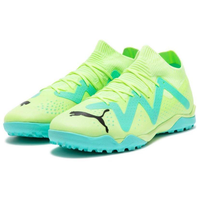 Puma Future Match Lace-Up Low Top TT (Rubber Studs) Turf Natural Grass Fabric Durable Soccer Shoes Men Soccer Shoes Yellow Green 107184-03
