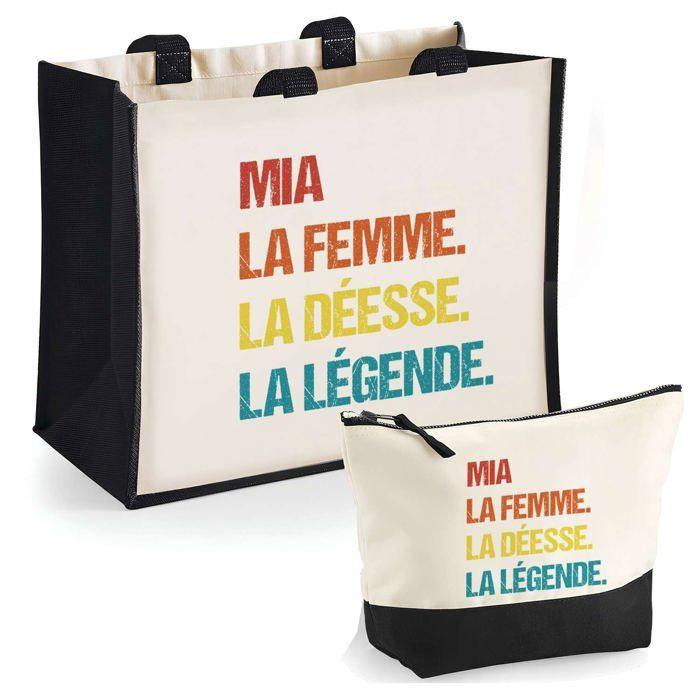 Coffret - PLANETEE - Mia Déesse Légende Vintage - Cabas jute & trousse - Multicolore - Fabriqué en France