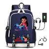 Large Capacity Backpack Printed Student USB School Bag
