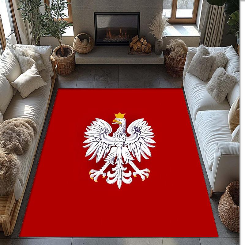 Tappeto in Flanella Stampato Polonia Antiscivolo Morbido Poliestere Tappeto per Pavimento Tappetino Decorativo per Interni per Camera da Letto Soggiorno Divano