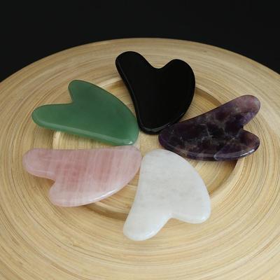 Heart-Shaped Rose Quartz Gua Sha Facial Massager