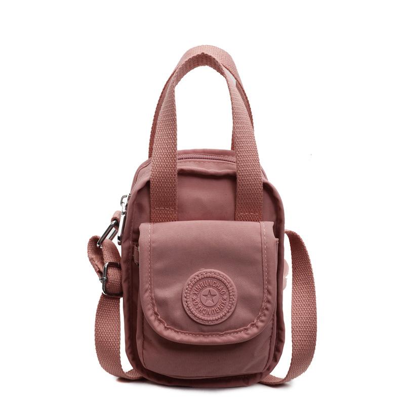 

Мини нейлоновая сумка для мамы, женская сумка через плечо, сумка для мобильного телефона розовый