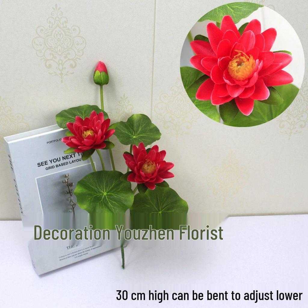 Artificial Lotus Flowers for Buddha Altar, Decorative Silk Bonsai, and Small Guanyin Ornaments
