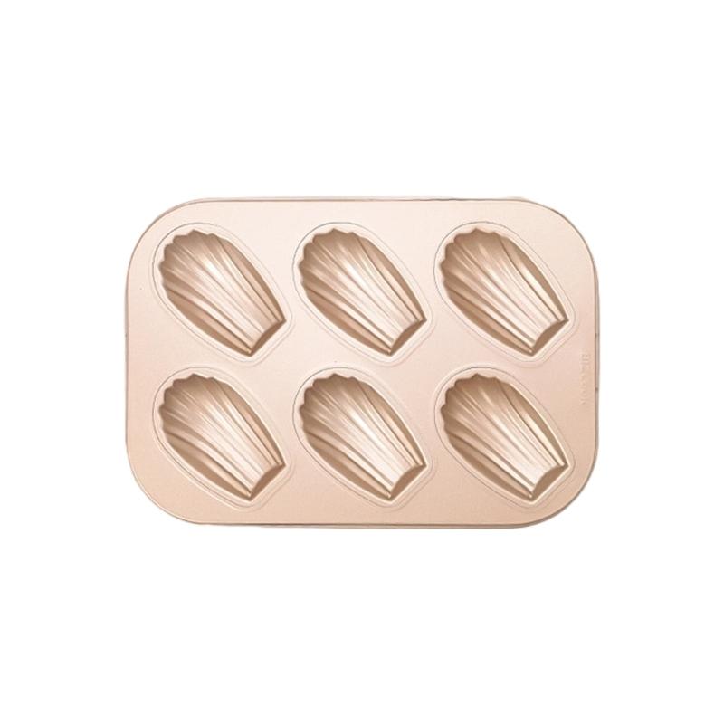 6/12 Cavity Shell Shape Madeleine Cake Pan Dessert Mold For Quick Baking Carbon Steel Nonstick Easy Cleaning Design