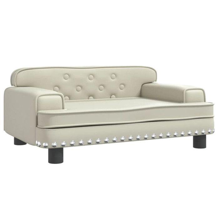 Cream Children's Sofa 70x45x30 Cm Faux Leather