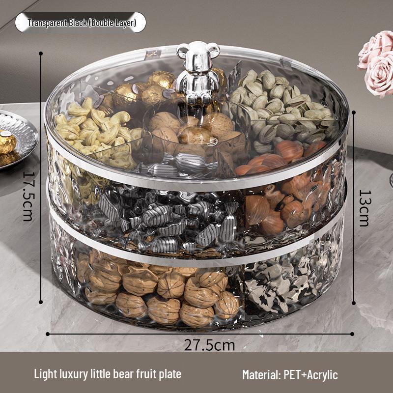 Elegantní miska na ořechy a sladkosti: Uzavíratelný talíř na ovoce a krabička na svačiny pro konferenční stolek