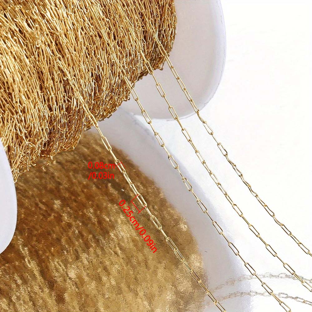 

No Fade 1M 2Meter Stainless Steel Gold Plated Lips Chains DIY Chain for Needlework Necklace Bracelet Jewelry Making Accessories 1meter