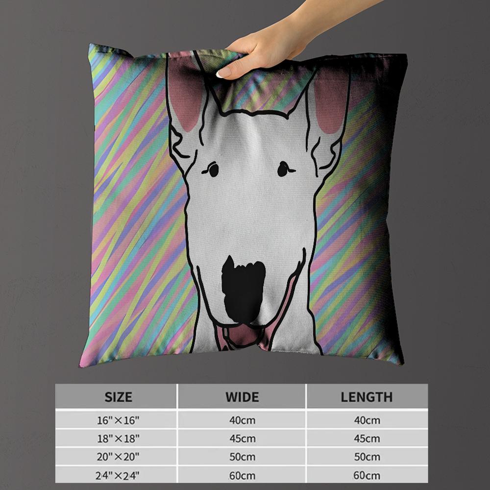 English Bull Terrier Dog Cushion Cover Inches Farmhouse Decor Home Throw Pillow Covers for Couch Decorations