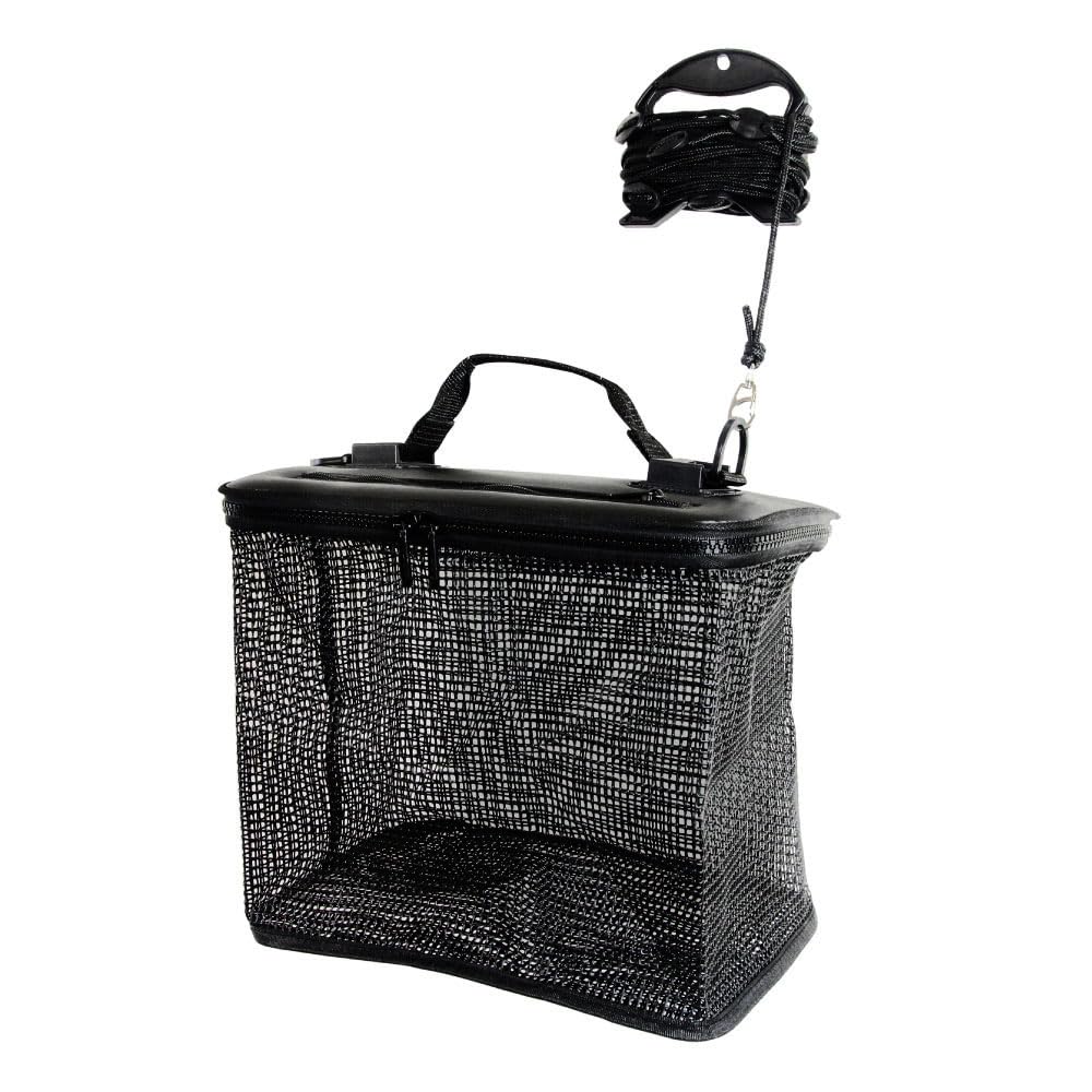 Floating Fishing Net, Foldable, Rubber Net, with Snap Hook and Rope (approx. 8m) (ori-782159)