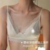 French Lace Satin Thin Women's Big Breasts Are Small and Seamless, No Steel Ring, Beautiful Back Bra Women