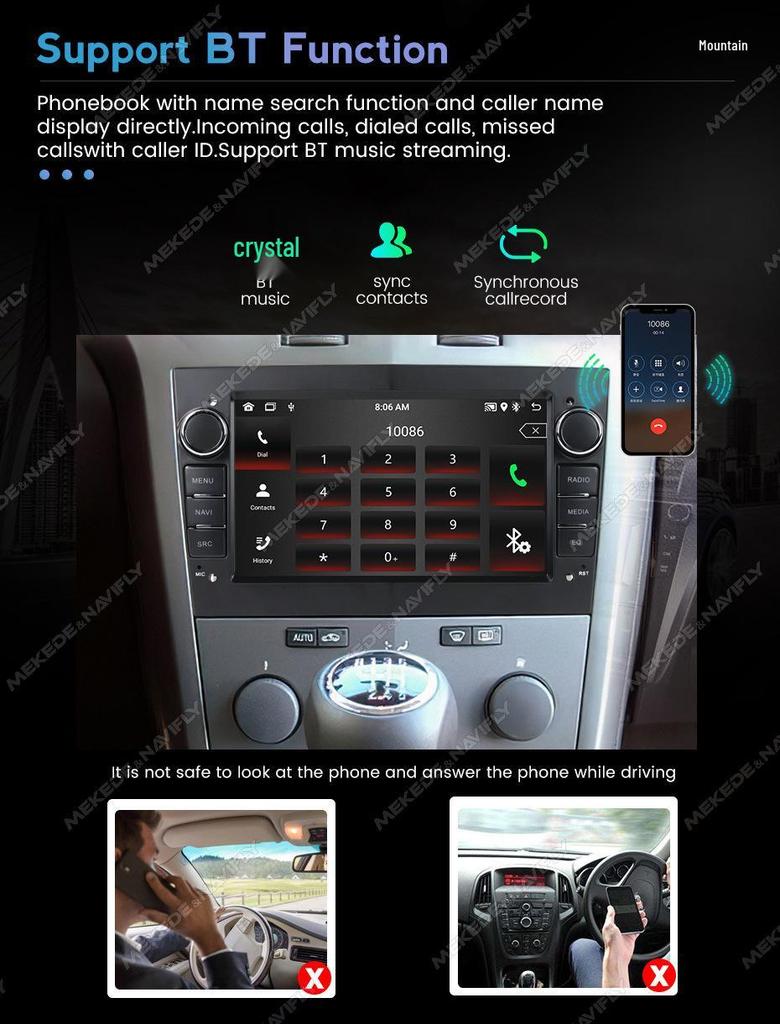 Opel 7" Android GPS Navigator with Reversing Camera (Cross-Border Exclusive, Overseas Version)