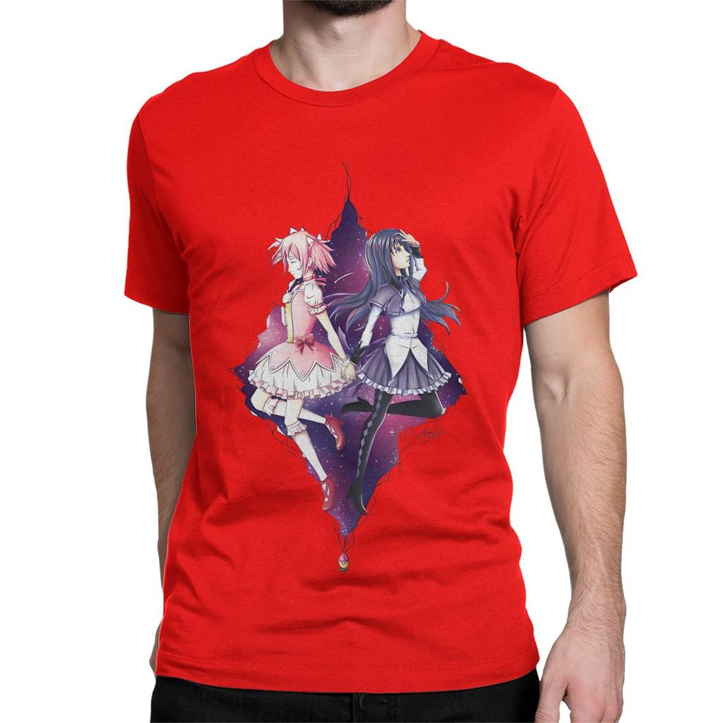 Madoka And Homura Puella Magi Madoka Magica Men Women's T Shirt Anime Humorous Tees T-Shirt 100% Cotton Printed Clothing